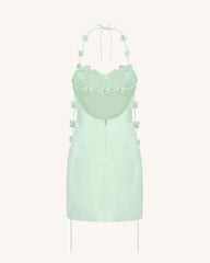 Floral Embellished Slip Mini Dress - MintGreen