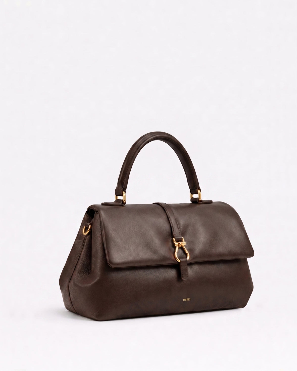 Ava Structured Top Handle Bag - Brown