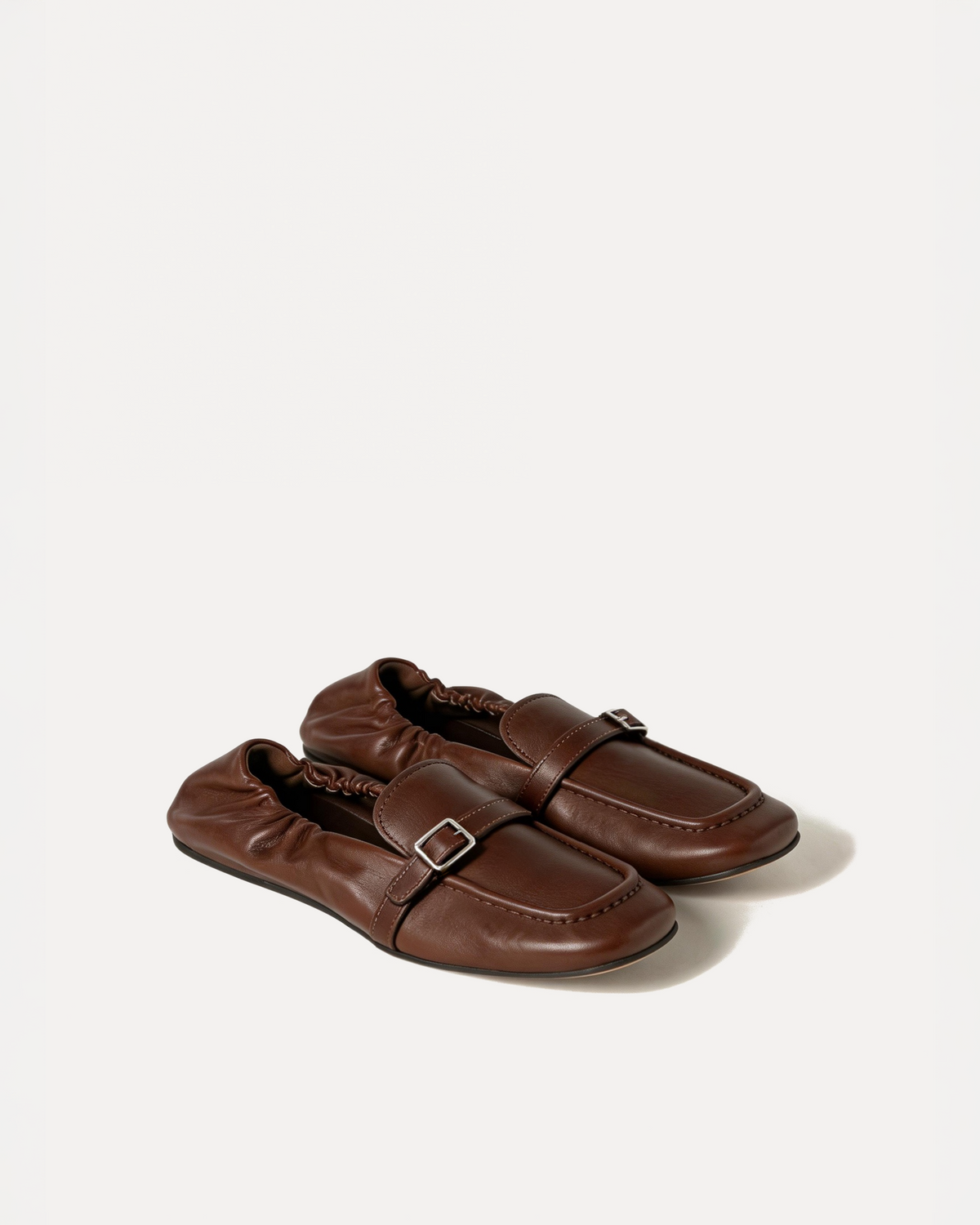 Clara Buckle Loafers – Brown