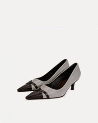Elena Cap-Toe Pumps – Grey