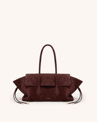 Mya Faux Suede Tote Bag - Brown
