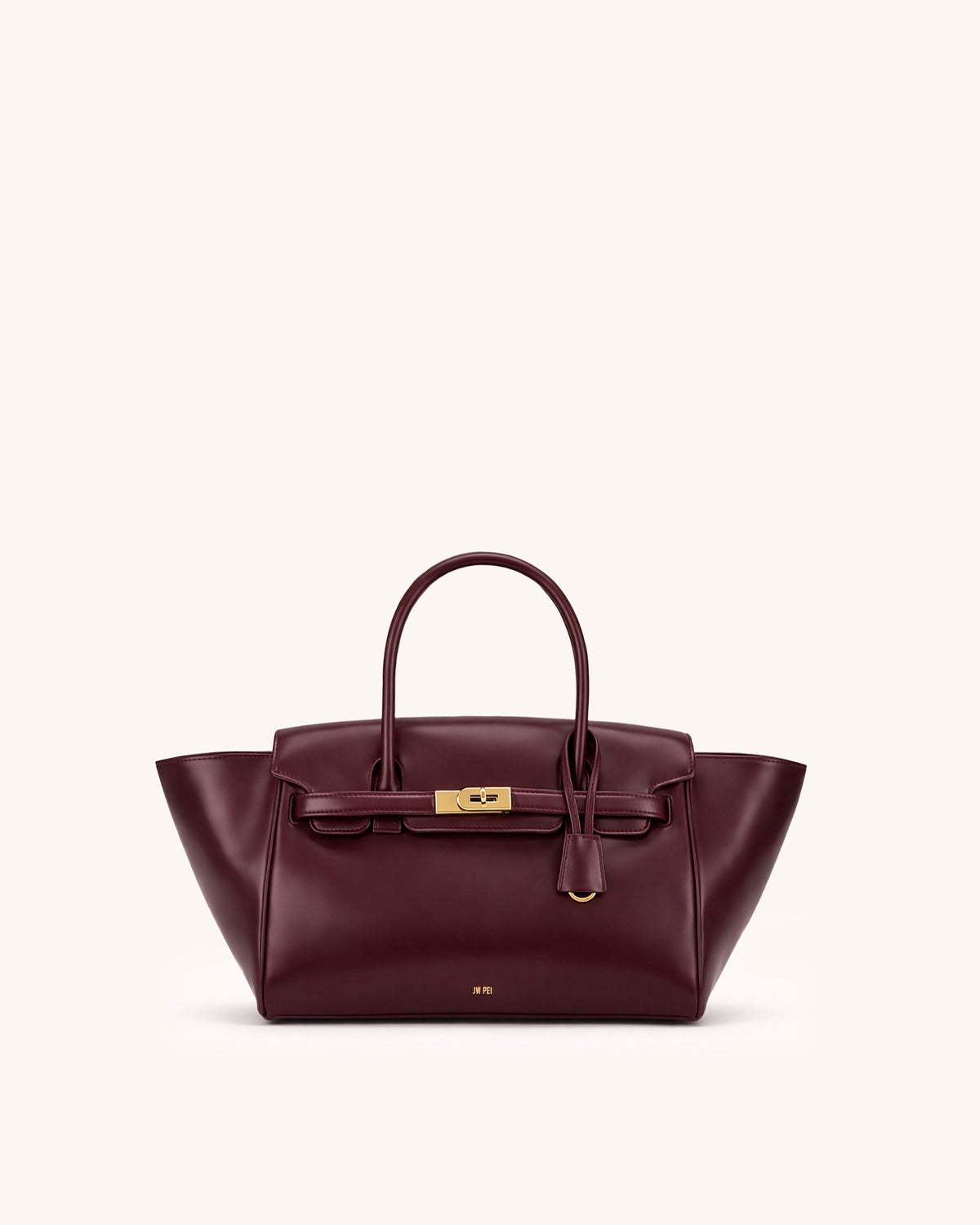 Aria Structured Top Handle Bag - Burgundy