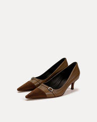 Sophia Buckle Detail Pumps – Brown